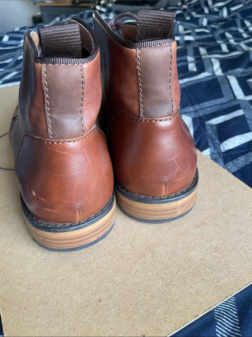 Apt. 9 Men's Cognac Brown Leather Chukka Boots